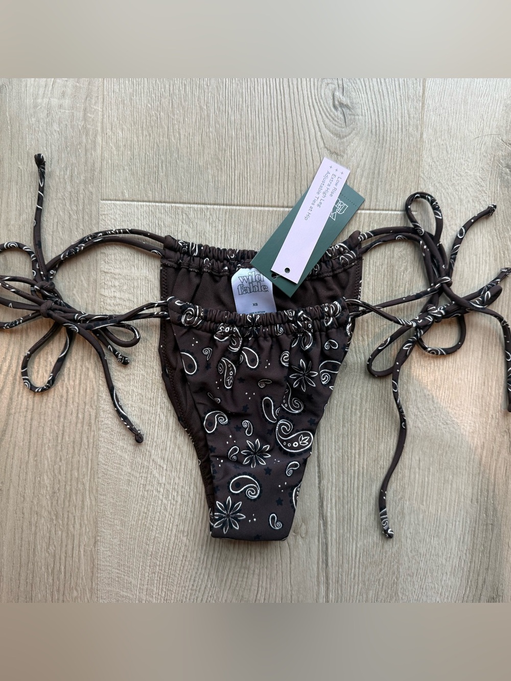 Low Rise Extra High Leg Adjustable Coverage Double Side Tie Bikini Bottoms
